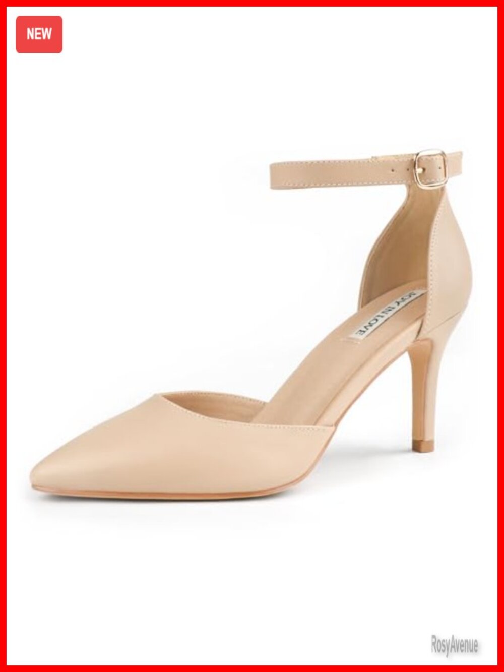 Women's 3in Stiletto Closed Toe Pointed Toe Heels Ankle Strap Pumps